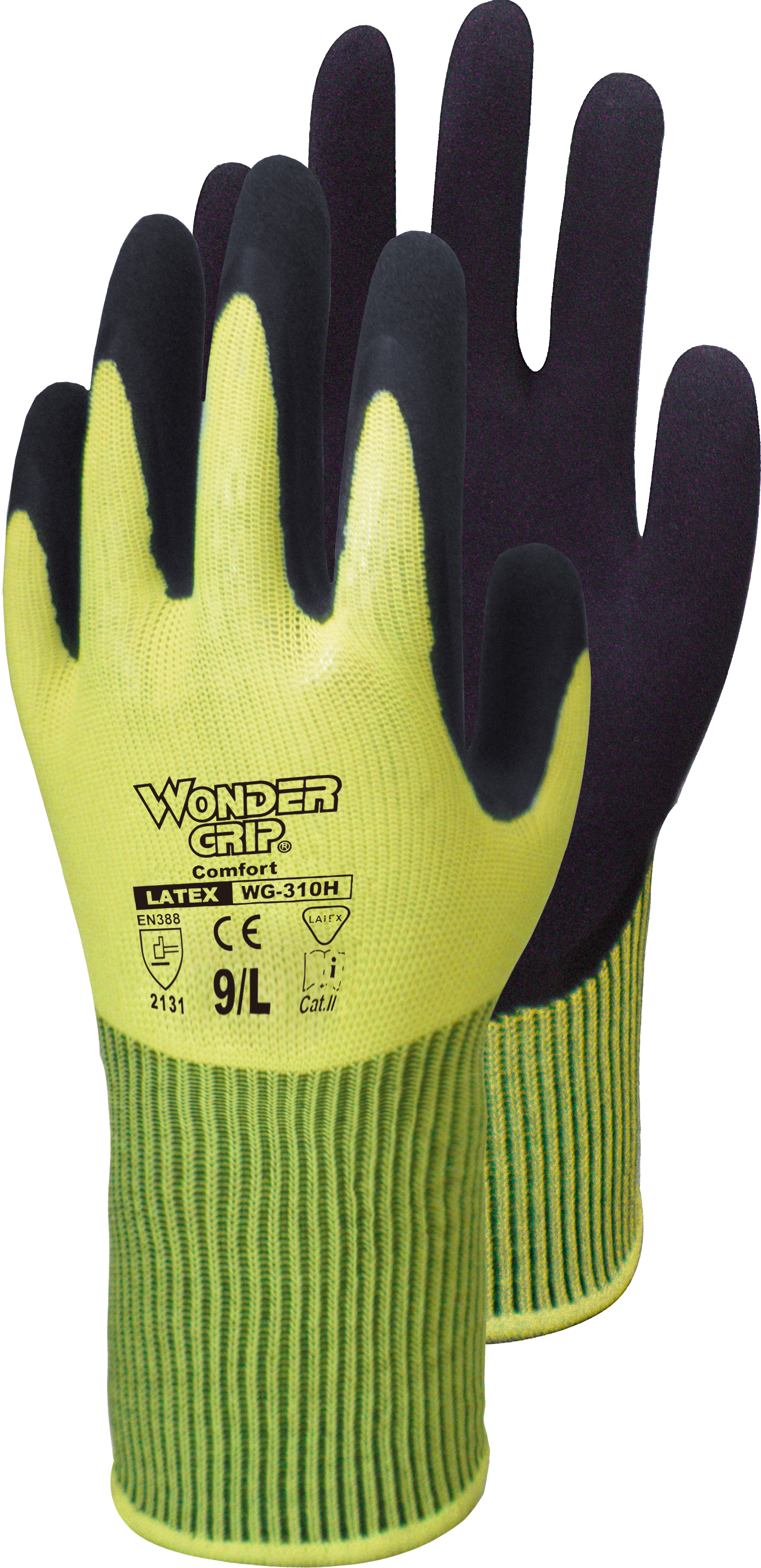 TRIUSO Handschuhe Wonder Grip Comfort 7 neongel 2-Fach getaucht Latex
