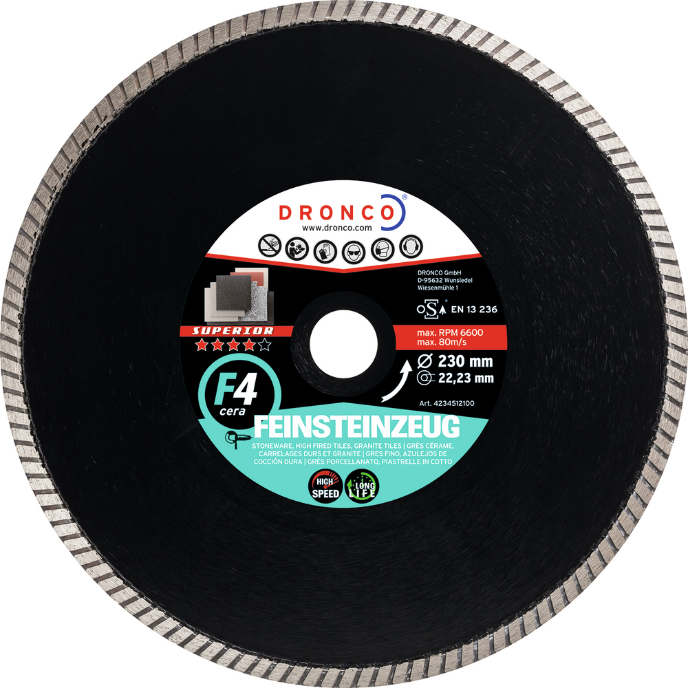 DRONCO Dia-Scheibe Superior F4 125x1,4x22,23 mm Fliesen und Feinsteinzeug Dronco cera