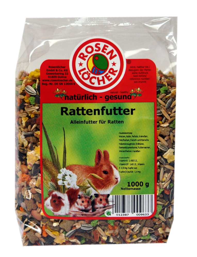 ROSENLÖCHER - Rattenfutter 1kg Alleinfutter