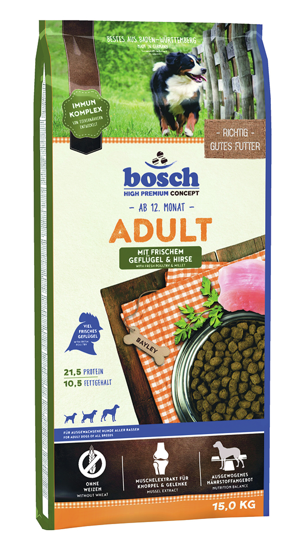 BTG BETEILIGUNGS GMBH Bosch Dog Adult Geflügel&Hirse 15kg 