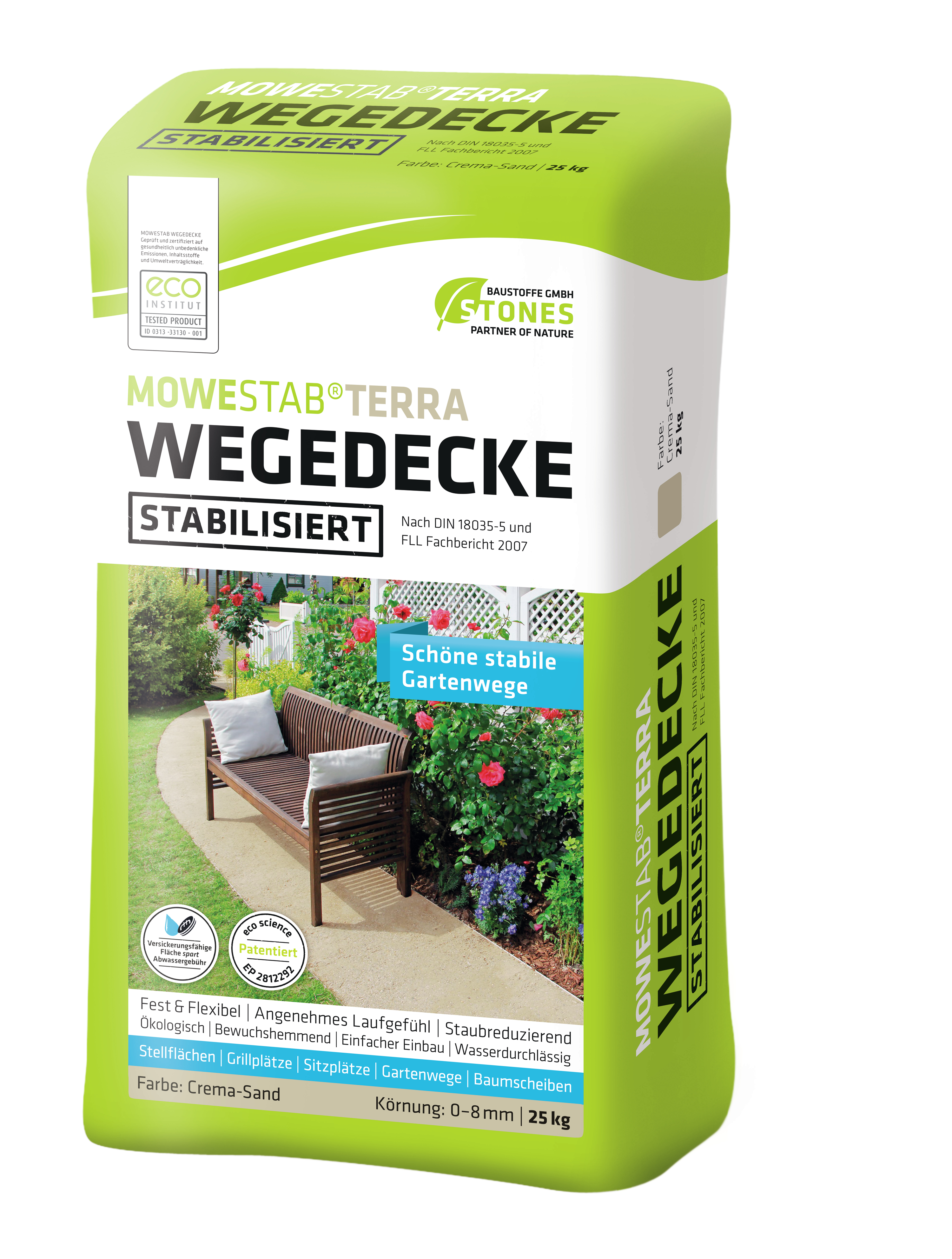 STONES - GESELLSCHAFT FÜR MINERALISCHE B MOWESTAB® TERRA 0-8 mm crema-sand 25kg 