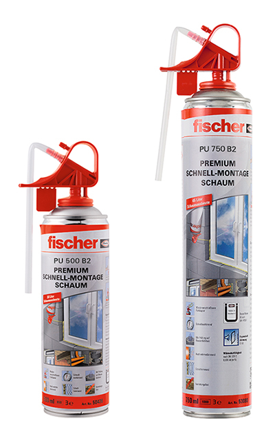FISCHER Schnellmontageschaum 1K PU1/500 B2 500ml Premiumqualität