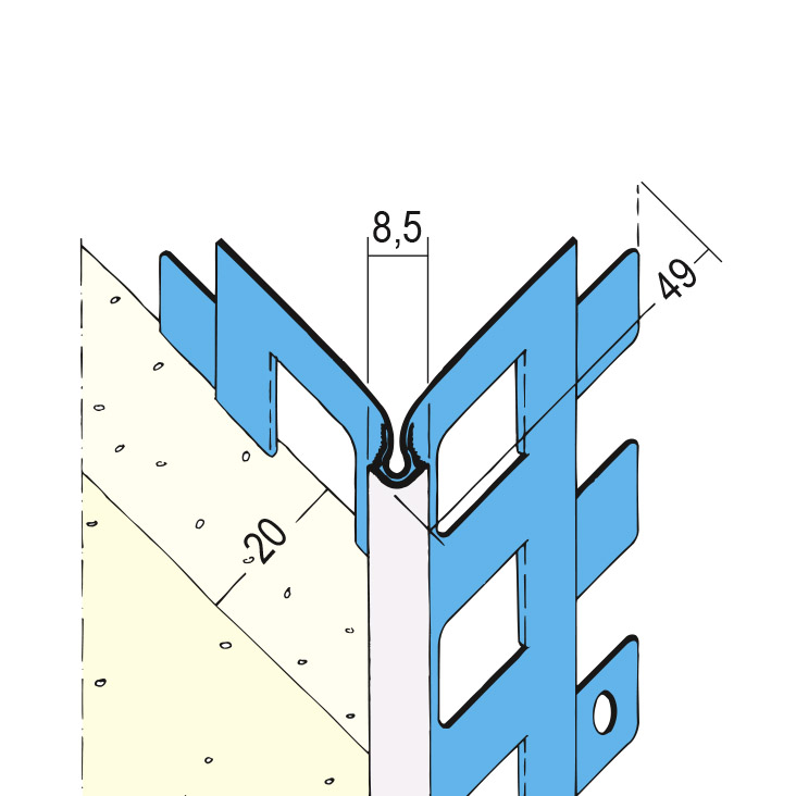 PROTEKTOR Kantenprofil Außen 1014 20mm 2,5m weiß, runder Kopf