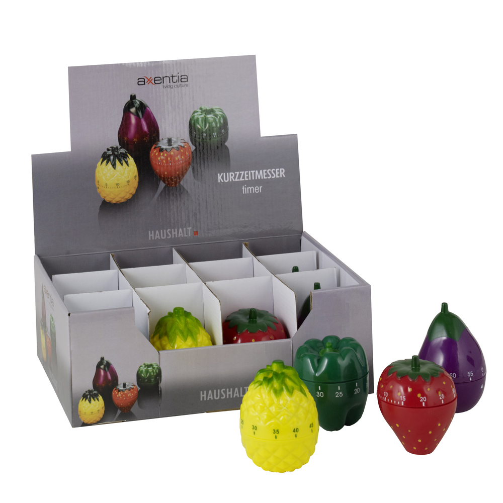 TESTRUT (DE) GMBH - WESEL Kurzzeitmesser Obst u. Gemüse sort. ABS Kunststoff bis 60 Min. 4er sort. im Dpl