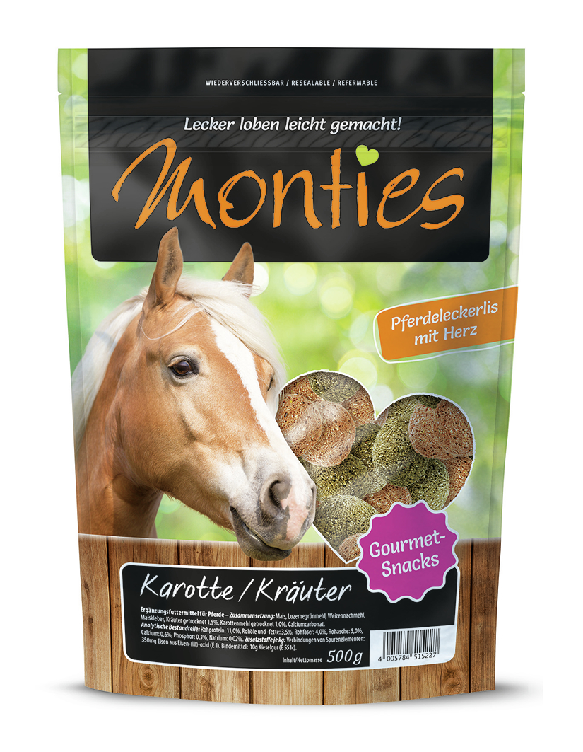 BTG BETEILIGUNGS GMBH All Monties Karotte Kräuter Snacks 500g Pferd extrudiert