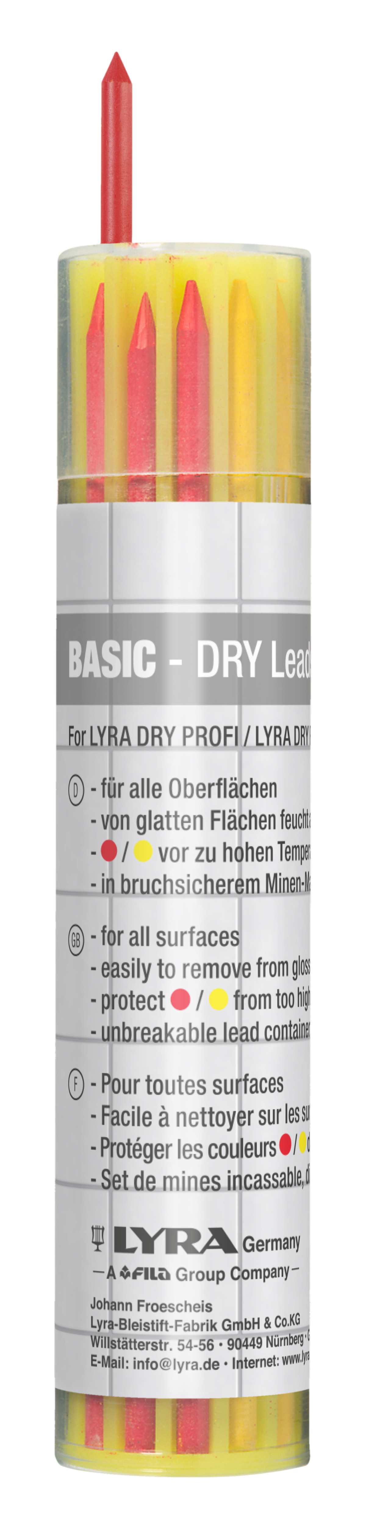 TRIUSO Ersatzminenset Lyra-Dry Basic 6x graphit,3x rot,3x gelb