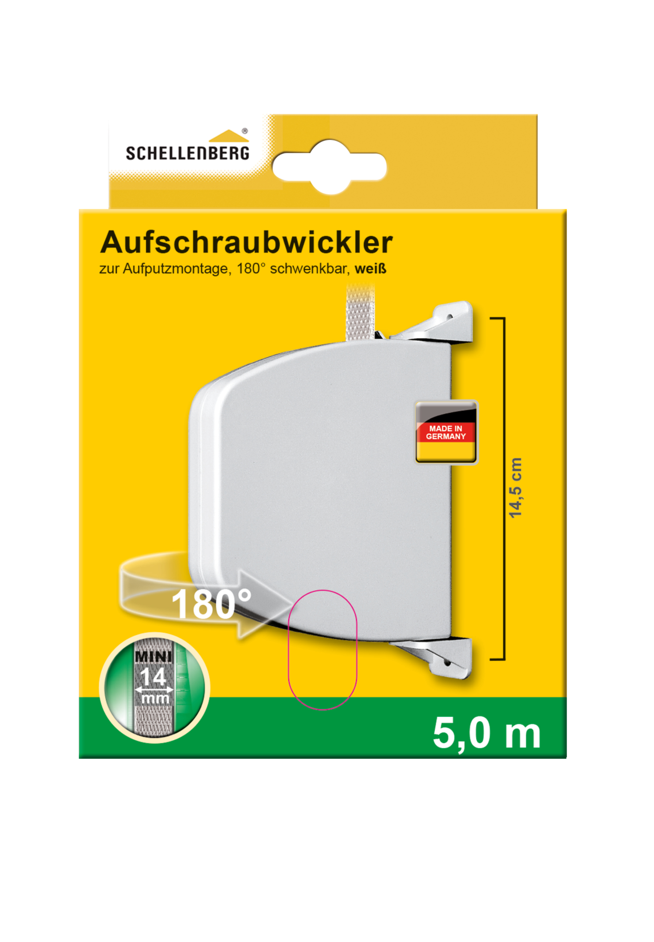 SCHELLENBERG Aufschraubwickler MINI weiß schwenkbar 