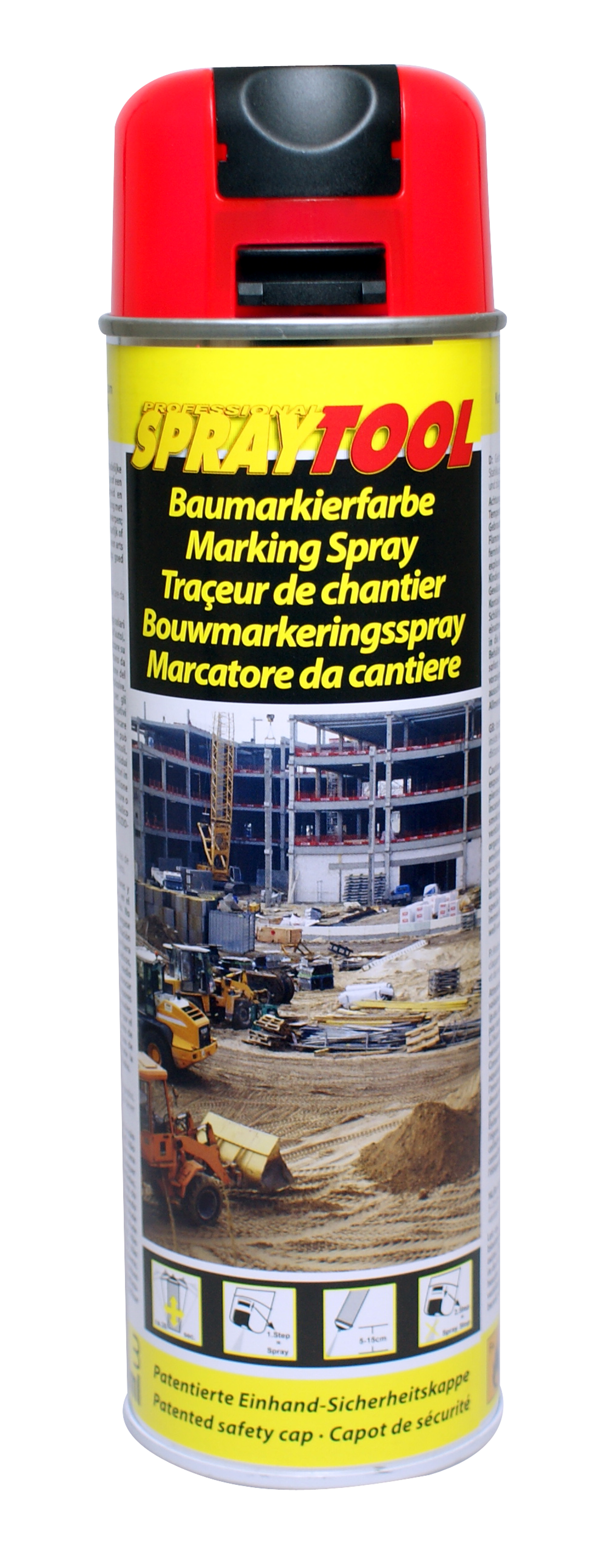 MOTIP DUPLI Markierungsspray neonrot 500ml Spraytool