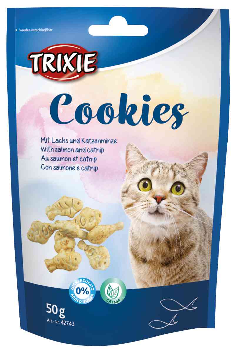 TRIXIE HEIMTIERBEDARF Cookies mit Lachs und Catnip 50 g Katze