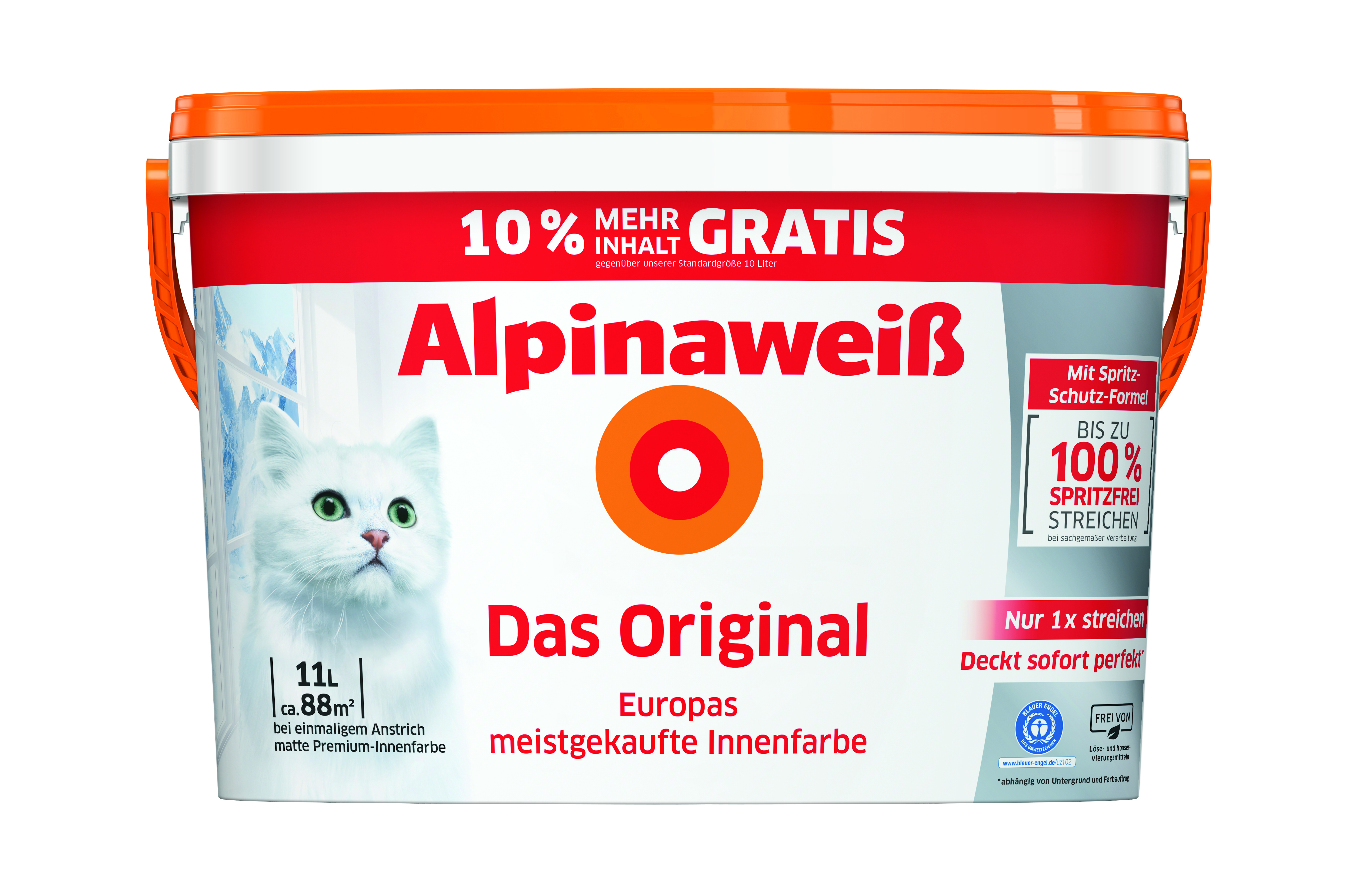ALPINA FARBEN Alpinaweiß 10L+1L Das Original Spritz-Frei