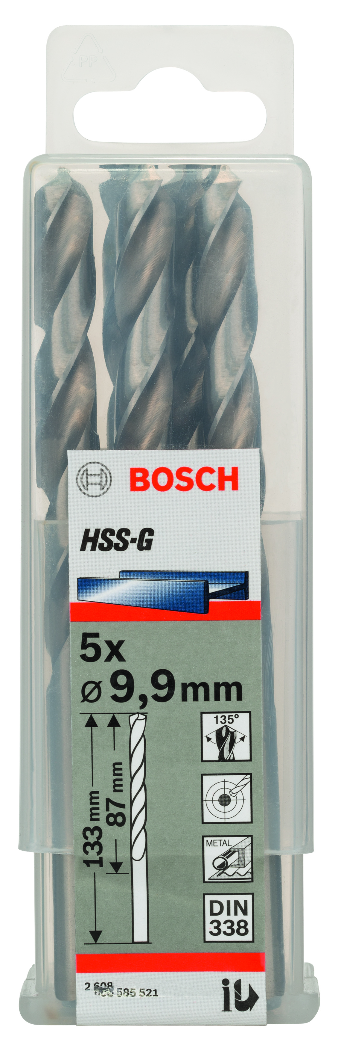 BOSCH Metallbohrer 9.9 mm HSS-G 135 (5pack) 