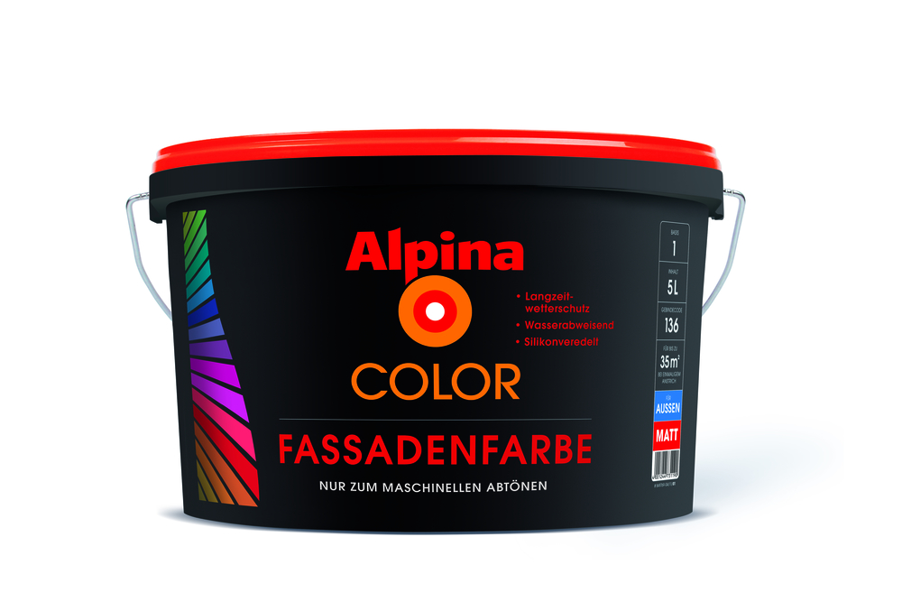 ALPINA FARBEN Fassadenfarbe Alpina COLOR Basis1 5L Color Tinting