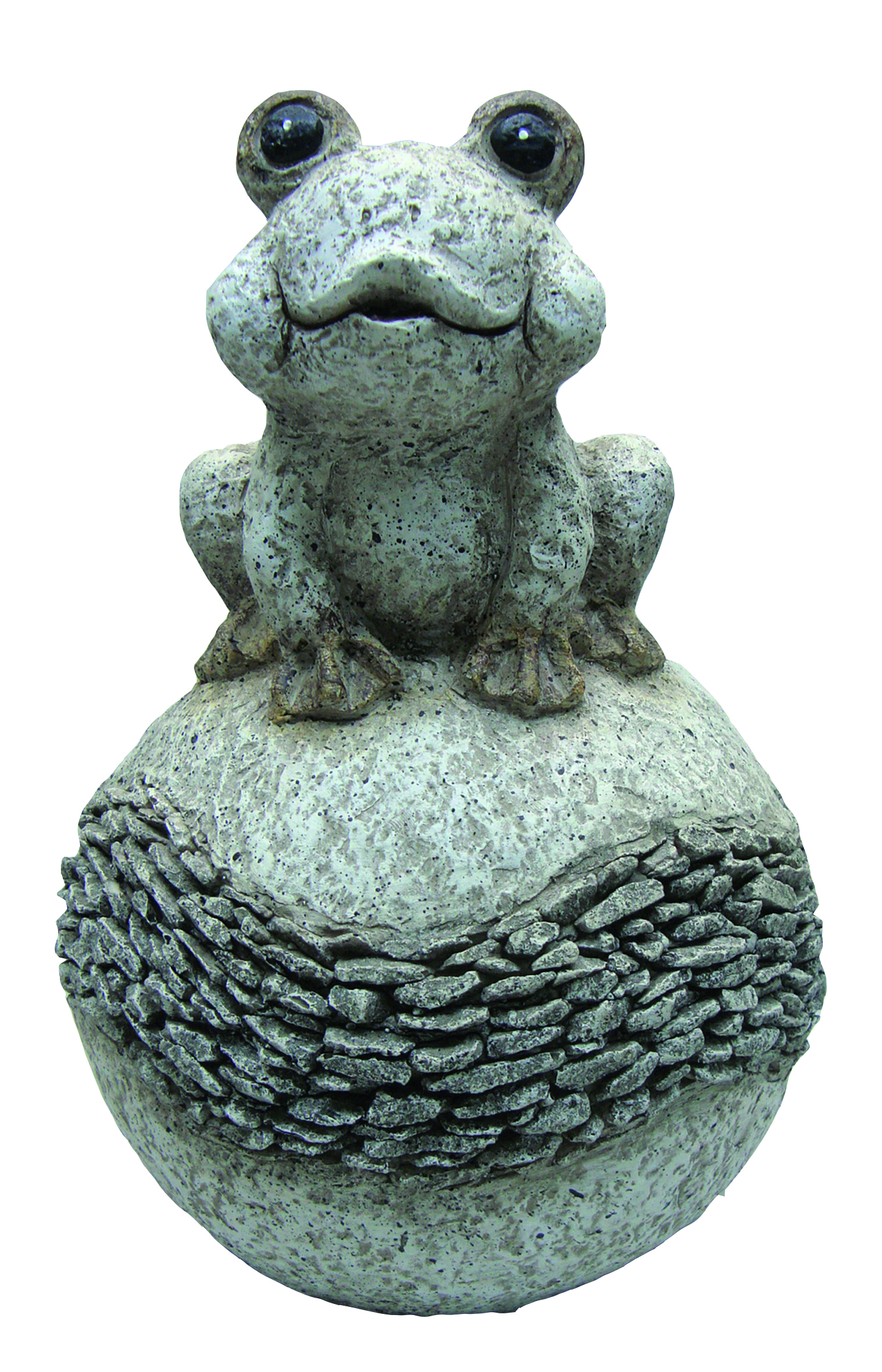 SILEX Frosch auf Kugel Schieferoptik grau 20x20x30cm Polystone