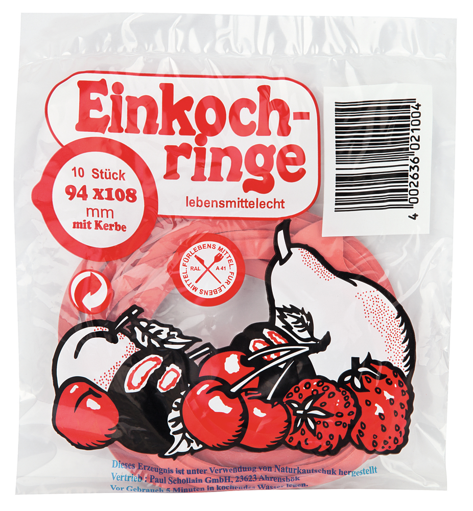 J. E. SCHUM GMBH & CO. KG - WÜRZBURG Einkochringe 94x108 rot 10er 