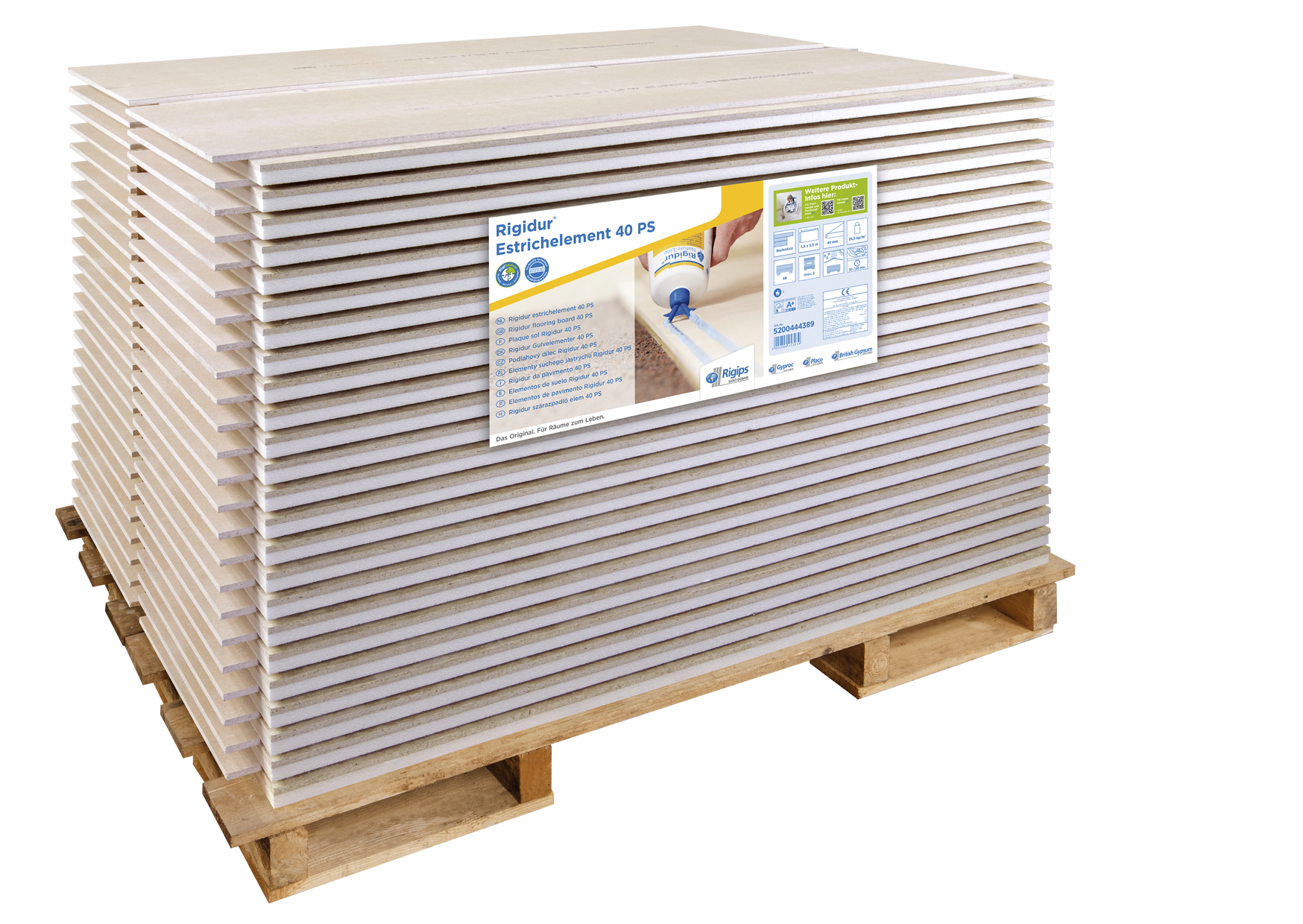 SAINT-GOBAIN RIGIPS GMBH -BEREICH TROCKE Rigips Rigidur Estr.elem.PS1500x500x40mm 2x10mm + 20mm PS