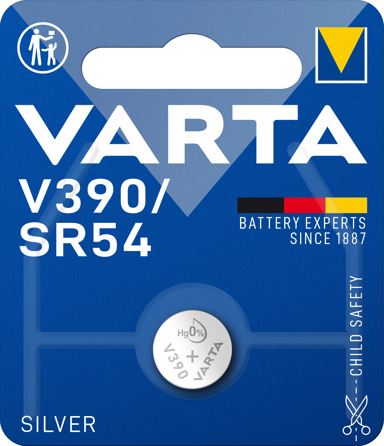 VARTA - Knopfzelle Elec. V390/SR54 1,55V 1er Varta im Blister silber
