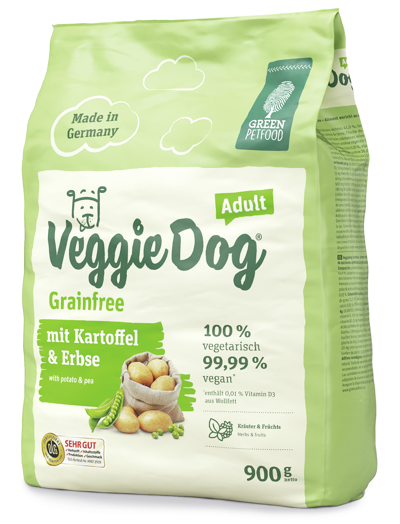 GRUNER Josera VeggieDog grainfree 900g Hundefutter Green Petfood