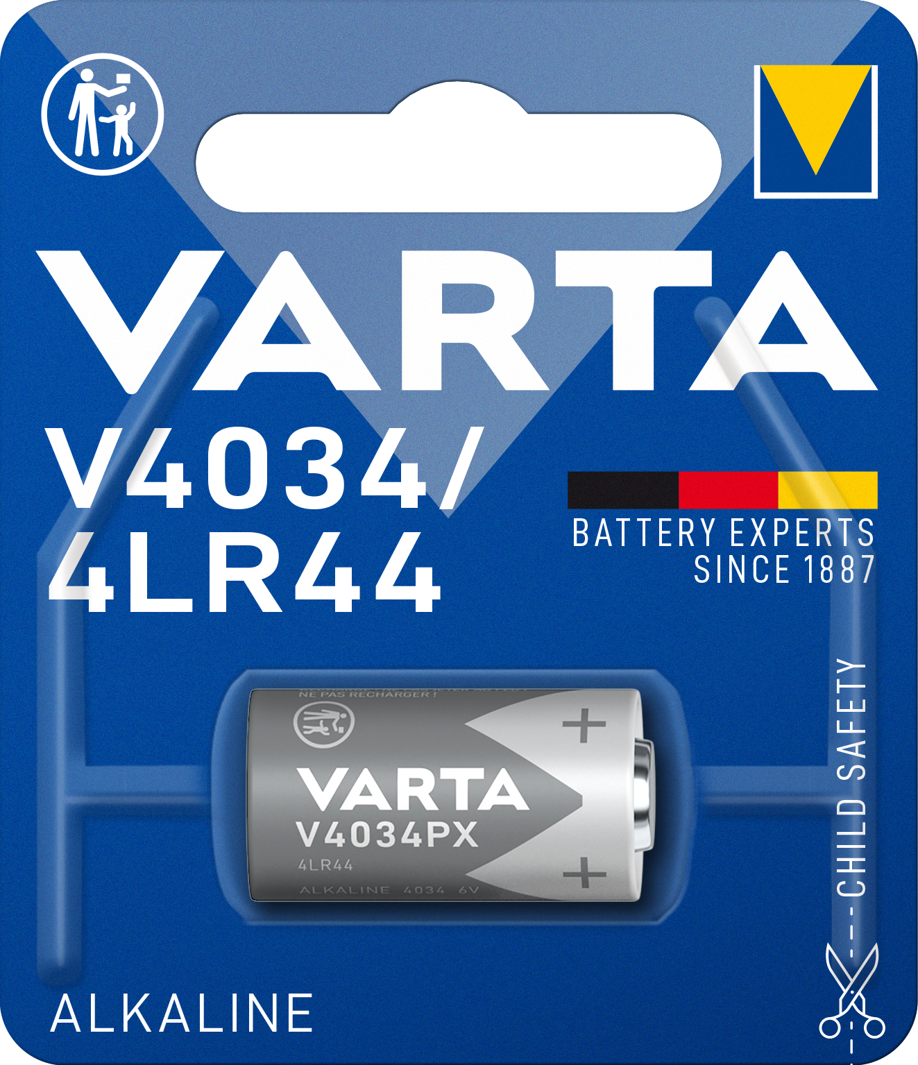 VARTA - Batterie Elec. V4034/4LR44 6V A/M 1er Varta im Blister Alkali-Mangan