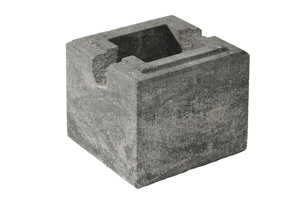 WESER Vario-Line Einsatzstein 1/2 20x20x16,7 anthrazit-weiß meliert, glatt