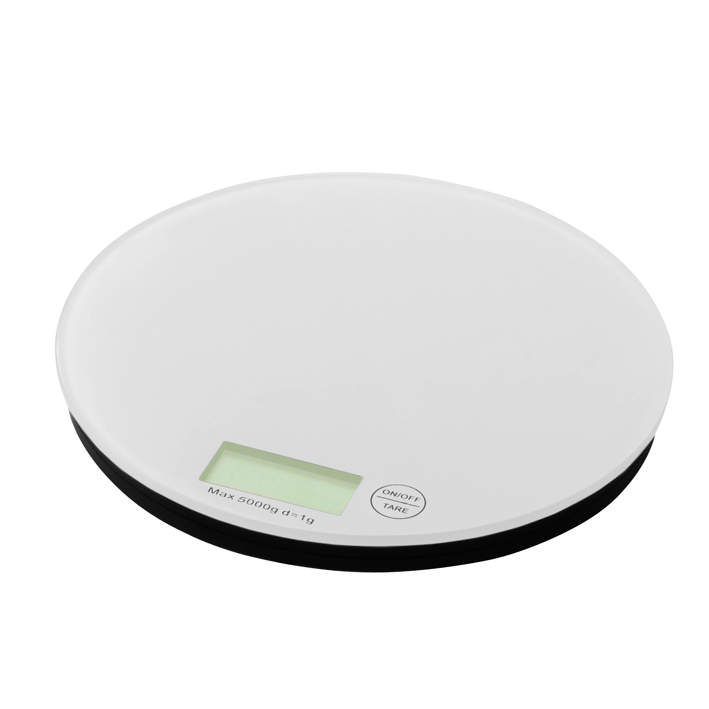  - WESEL Digitale Küchenwaage 5kg Glas Ø18,5x2cm Zuwiegefunktion