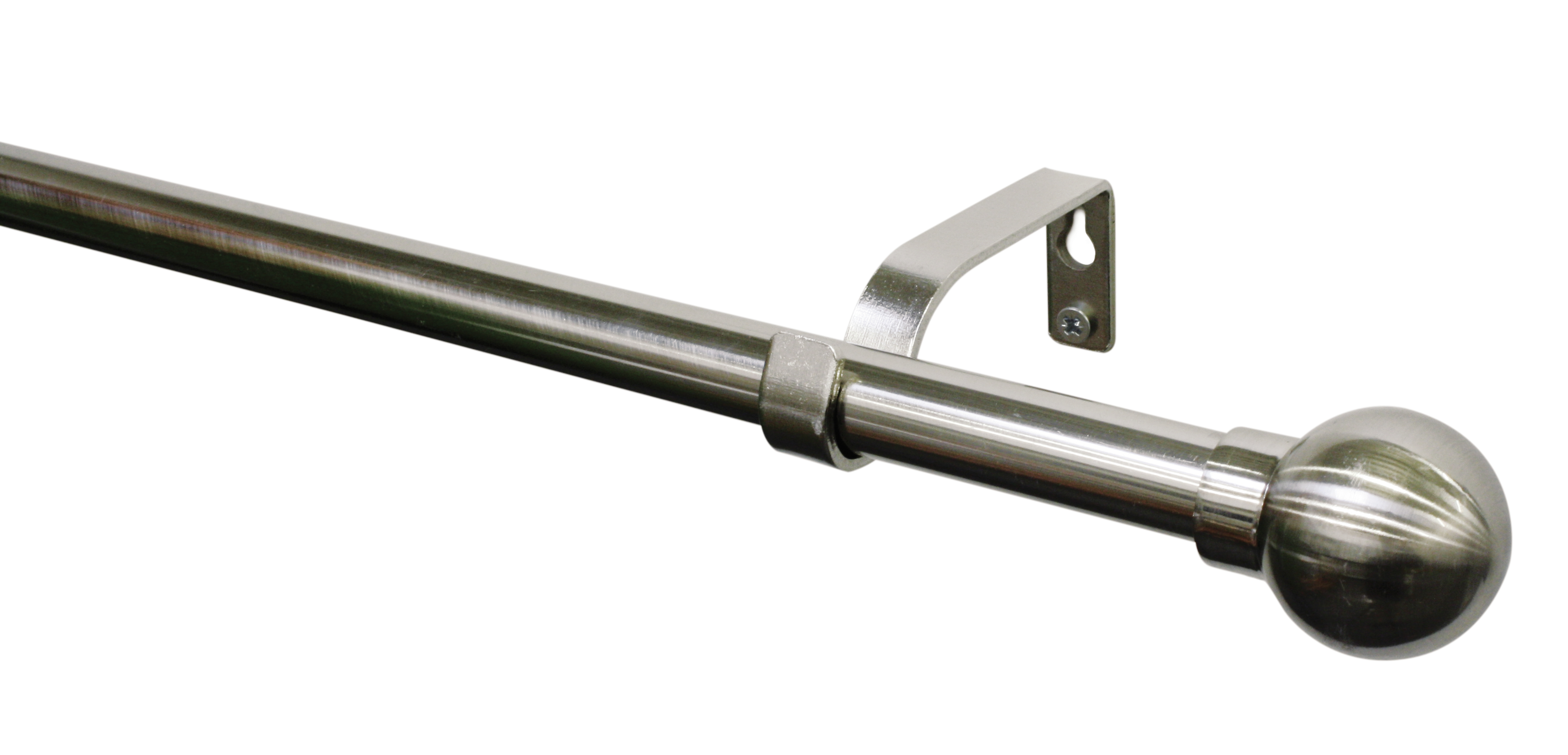 GARDINIA - Stilgarnitur Kugel 16/19mm edelstahl opt ausziehbar 120-210cm