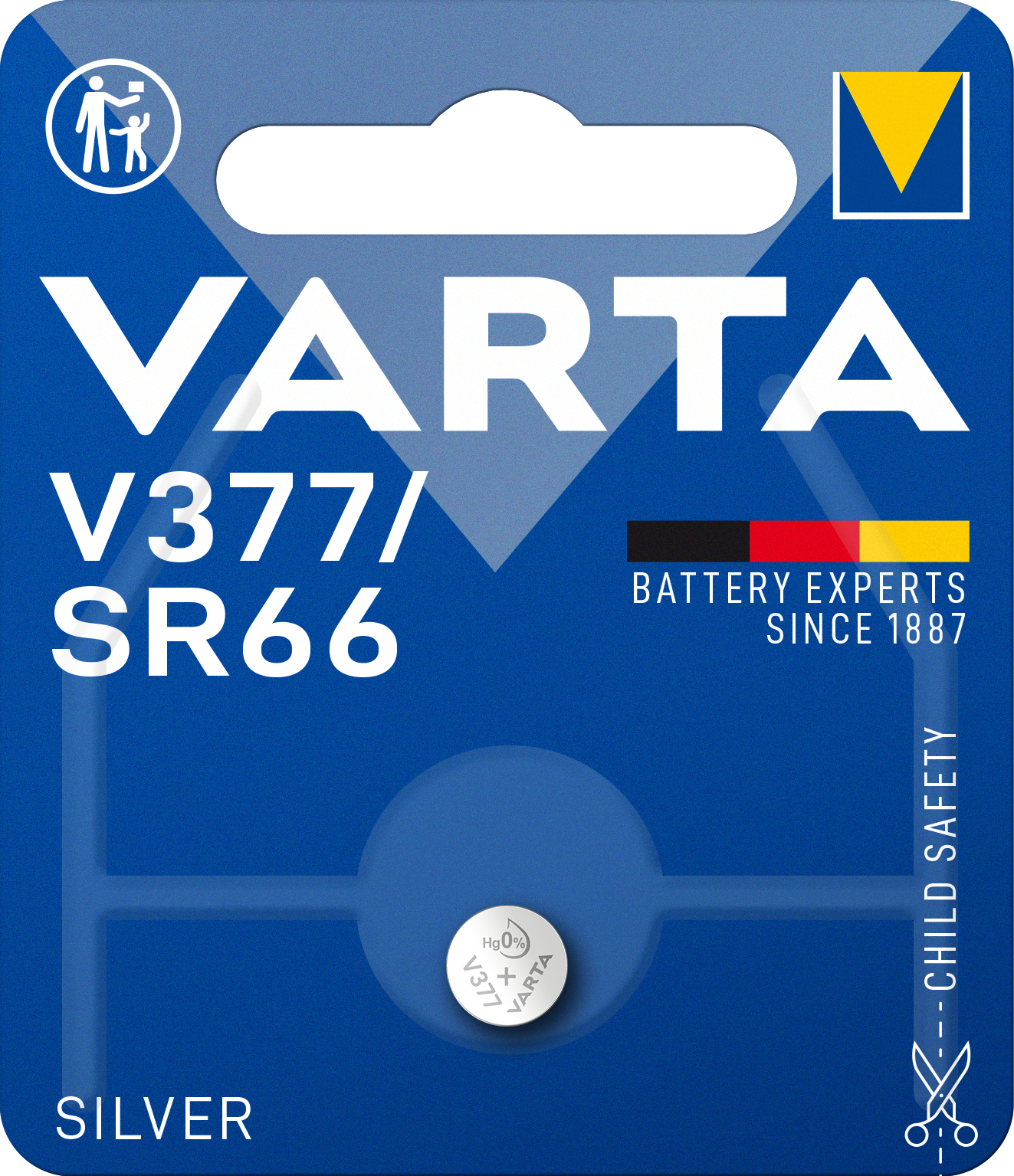 VARTA - Knopfzelle Elec. V377/SR66 1,55V 1er Varta im Blister silber