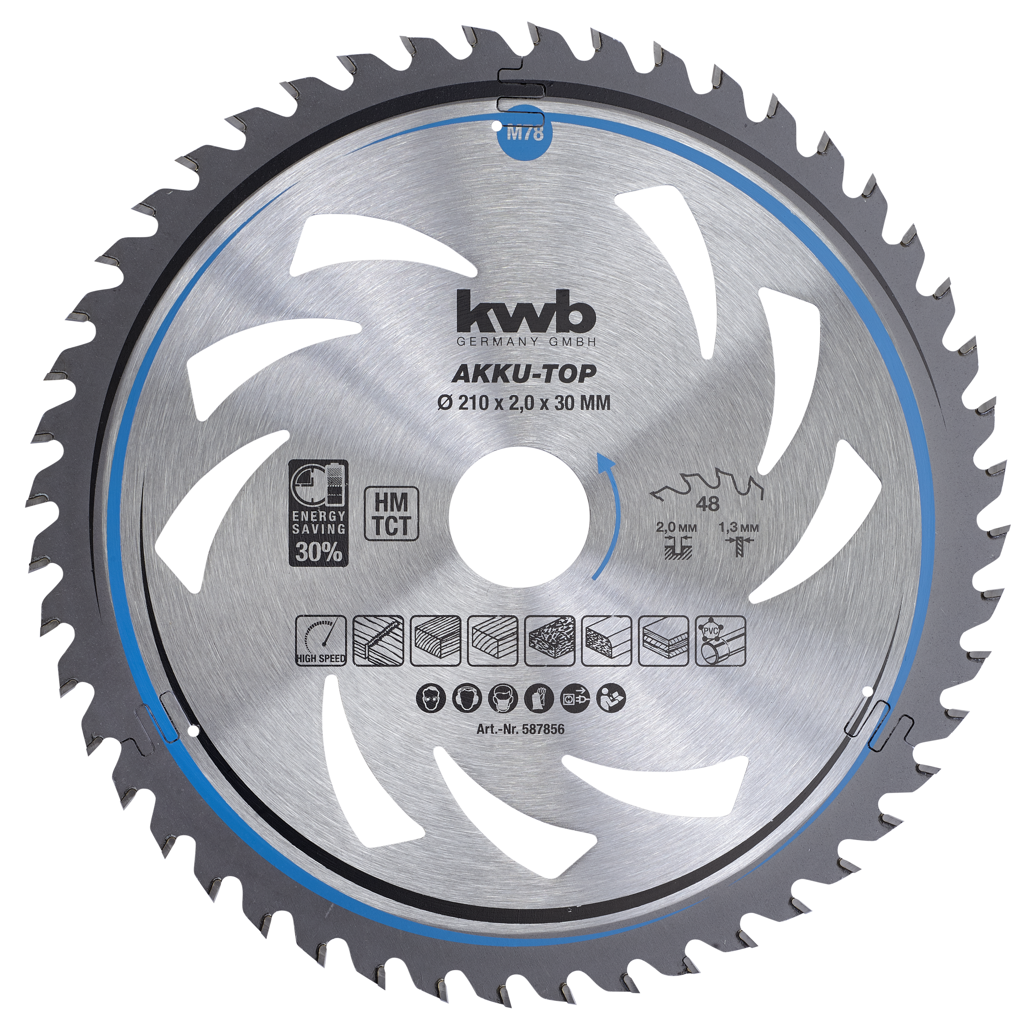 KWB BURMEISTER Sägeblatt HM Ø 210x30mm Z48 mit Dünnschnitt, kwb DIY
