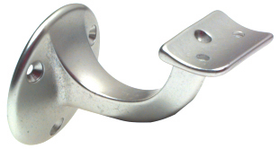 HSI Handlaufhalter Alu neusilber 65 mm Auflage rund mit Schraublöcher
