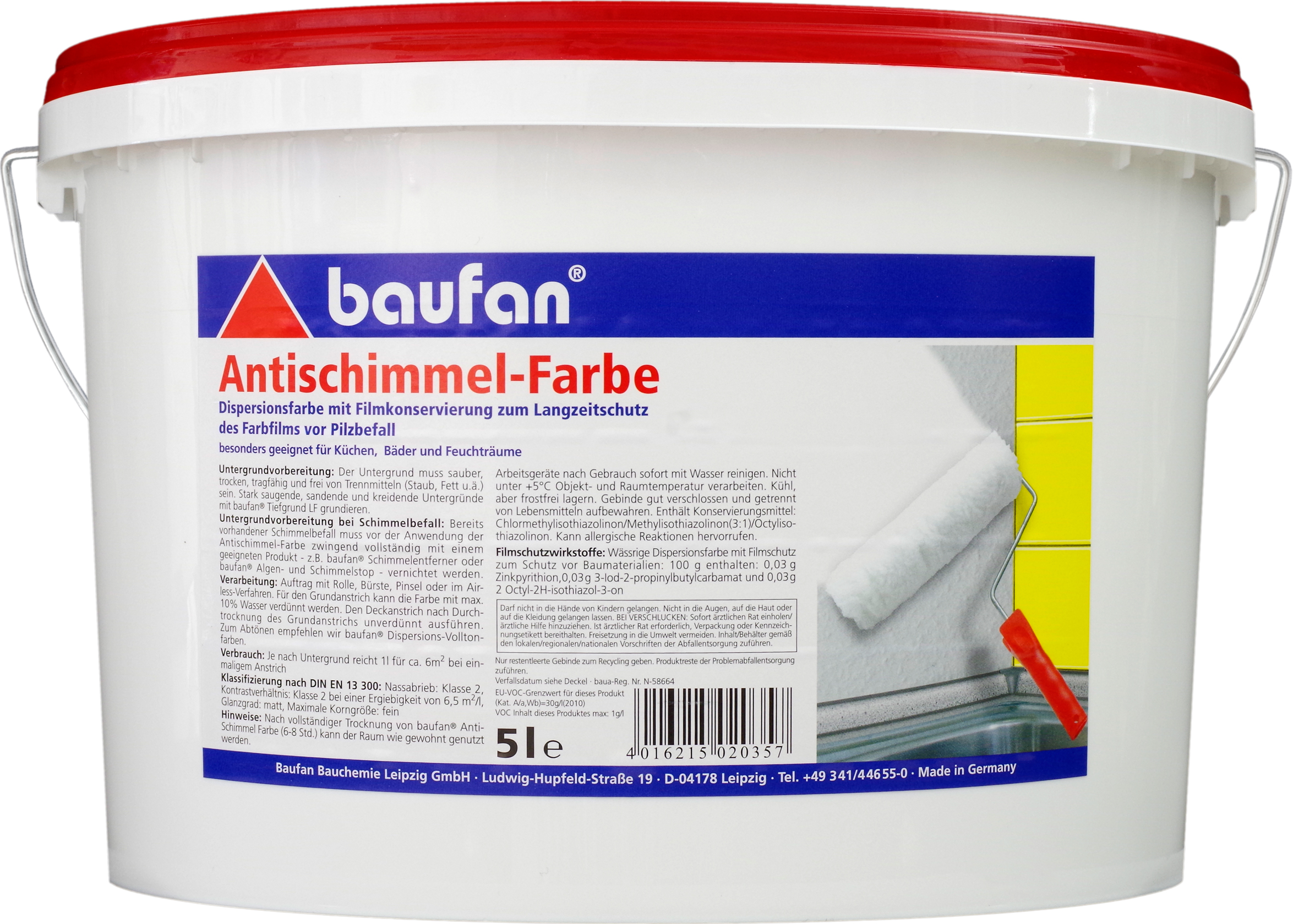 BAUFAN BAUCHEMIE Anti Schimmel Farbe 5l 