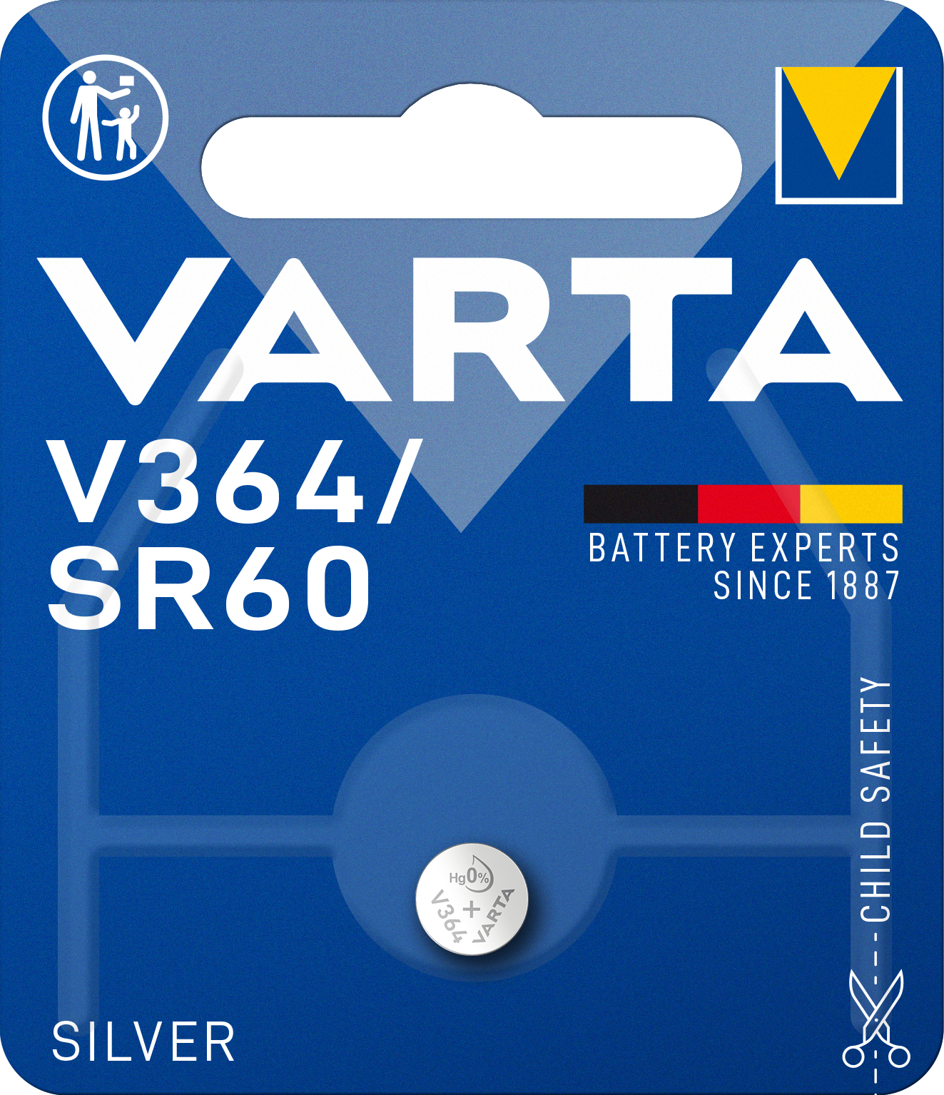VARTA - Knopfzelle Elec. V364/SR60 1,55V 1er Varta im Blister silber