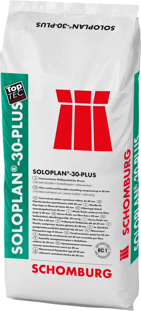 SCHOMBURG SOLOPLAN-30 Plus Fließspachtel 25kg faserarmiert bis 30mm, CT-C30-F7