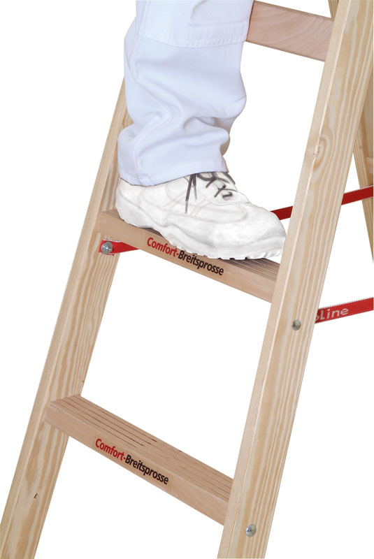 EUROLINE GMBH FRIEDRICH SCHLICHTE - BAD  Holz-Sprossenstehleiter Nr.10504 2x6 Comfort-Breitsprosse