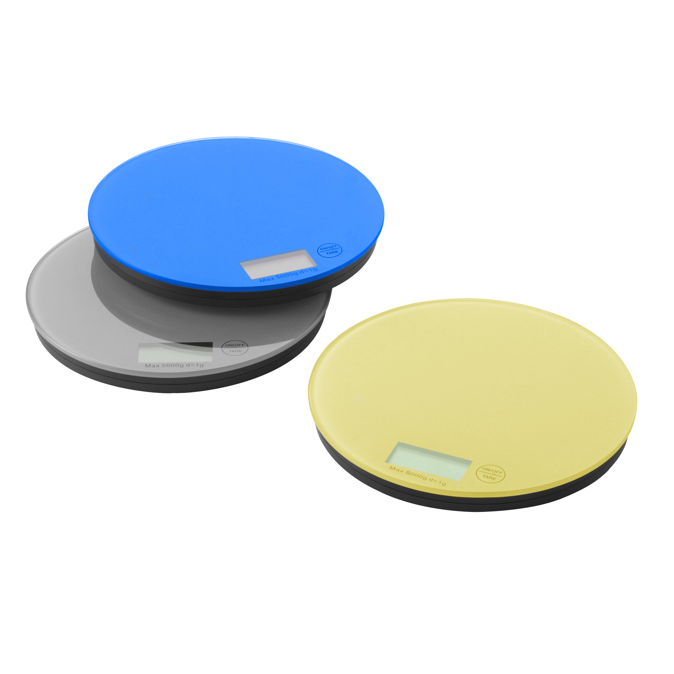  - WESEL Digitale Küchenwaage 5kg Glas Ø18,5x2cm Zuwiegefunktion