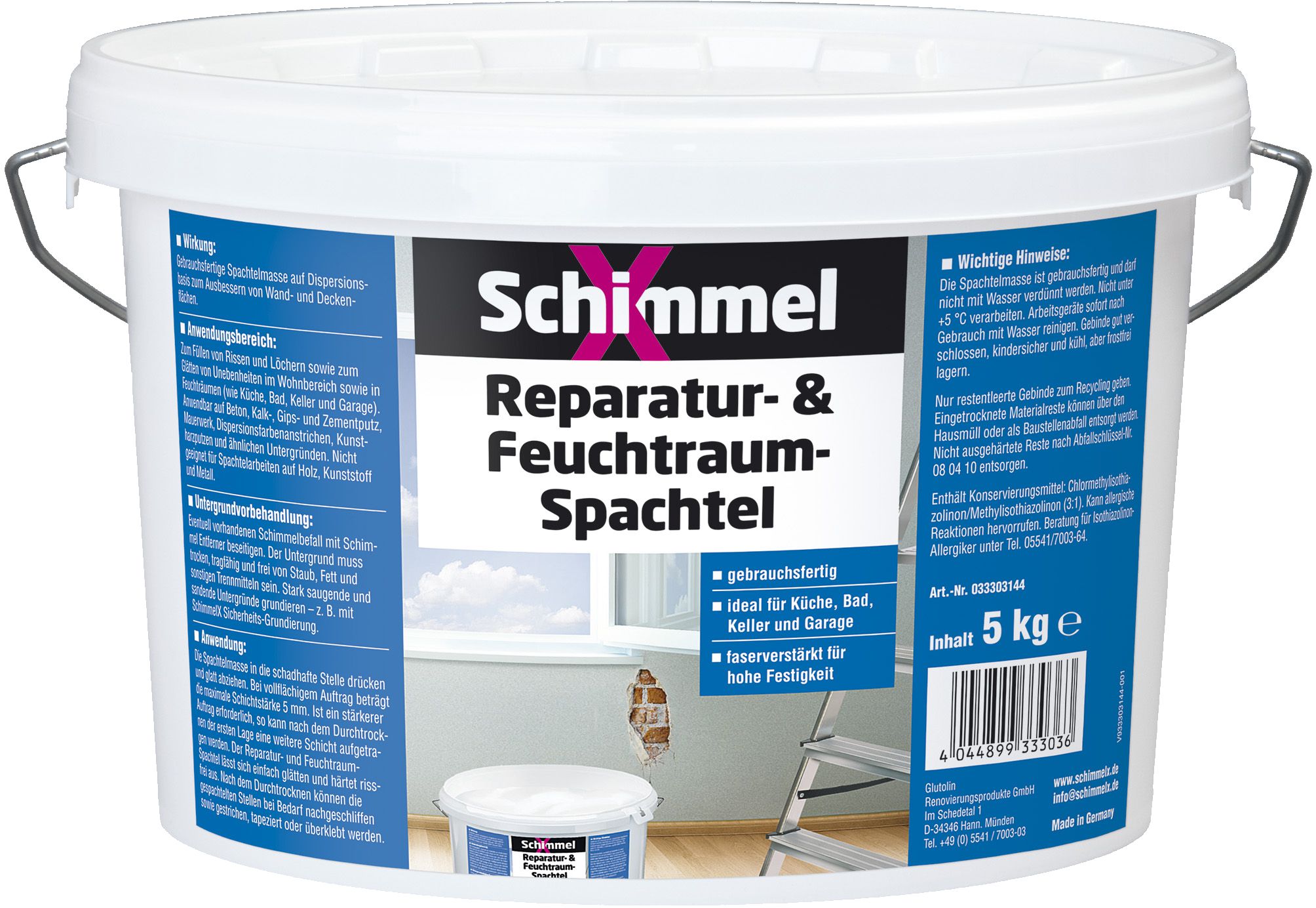 DECOTRIC SchimmelX Reparatur-Spachtel 5kg feuchtraumgeeignet