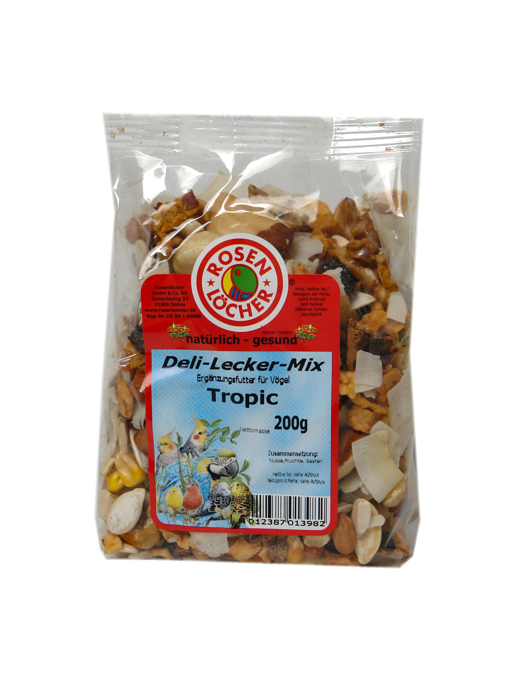 ROSENLÖCHER - DeliLeckerMix Tropic Kokos u.Nuss 200g für Großsittich und Papagei