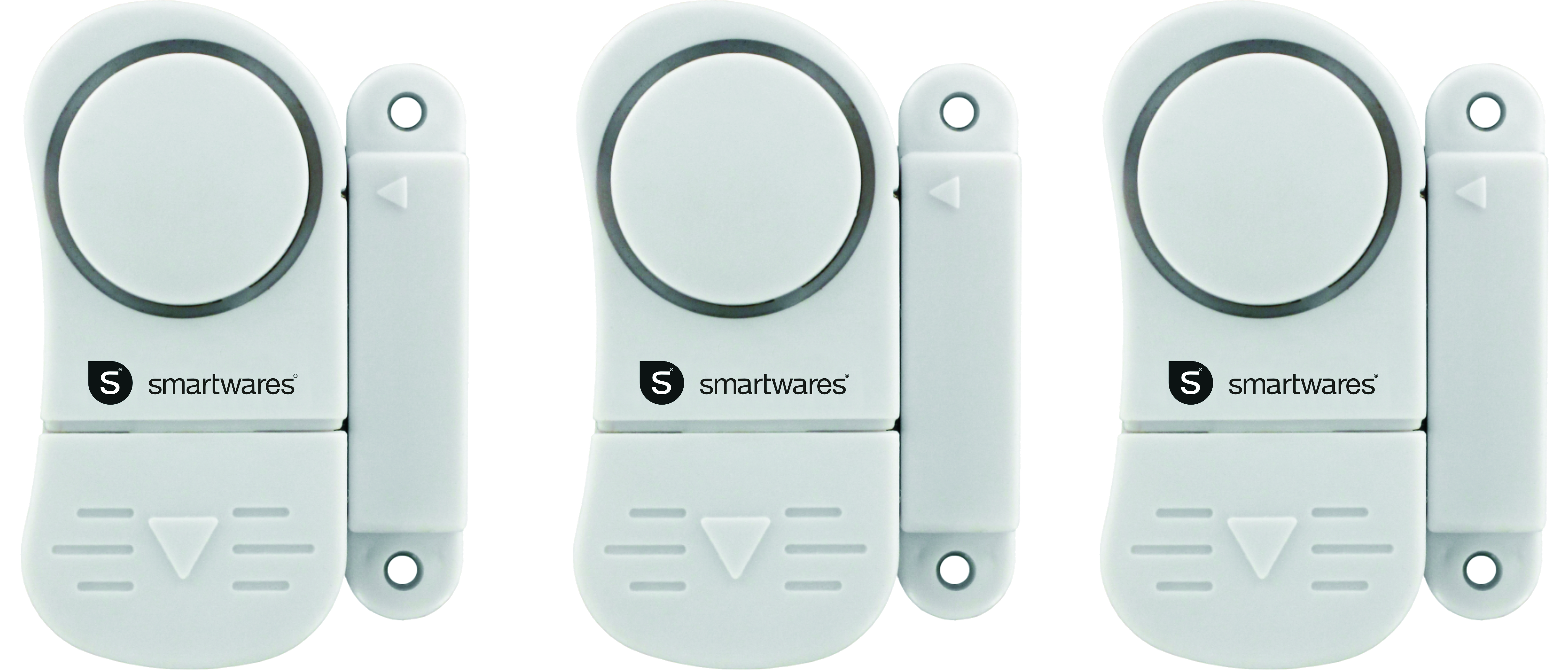 SMARTWARES Mini Tür-u.Fensteralarm SC07/3 3er Pack Batterien 3xLR44 inklusive, Alarm 85dB