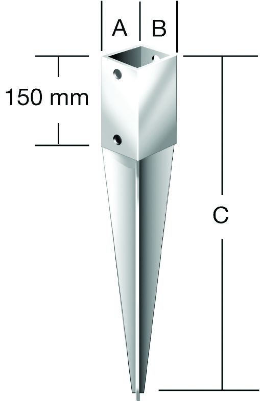 VORMANN AUGUST GMBH & CO KG Einschlagbodenhülse fvz. 91x91x900 mm 