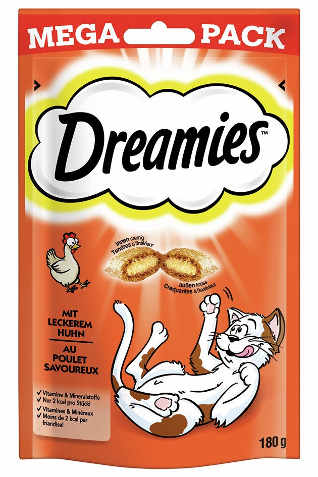 BTG BETEILIGUNGS GMBH Dreamies Cat mit Huhn Mega Pack 180g 