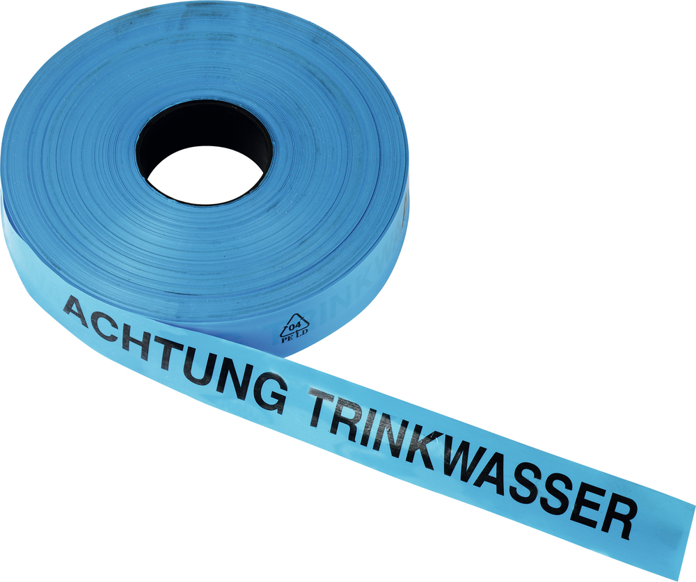 TRIUSO Trassenwarnband 40 mmx250 m Trinkwasser Achtung Trinkwasser, blau