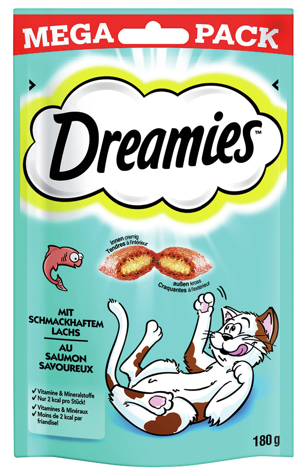 BTG BETEILIGUNGS GMBH Dreamies Cat mit Lachs Mega Pack 180g 