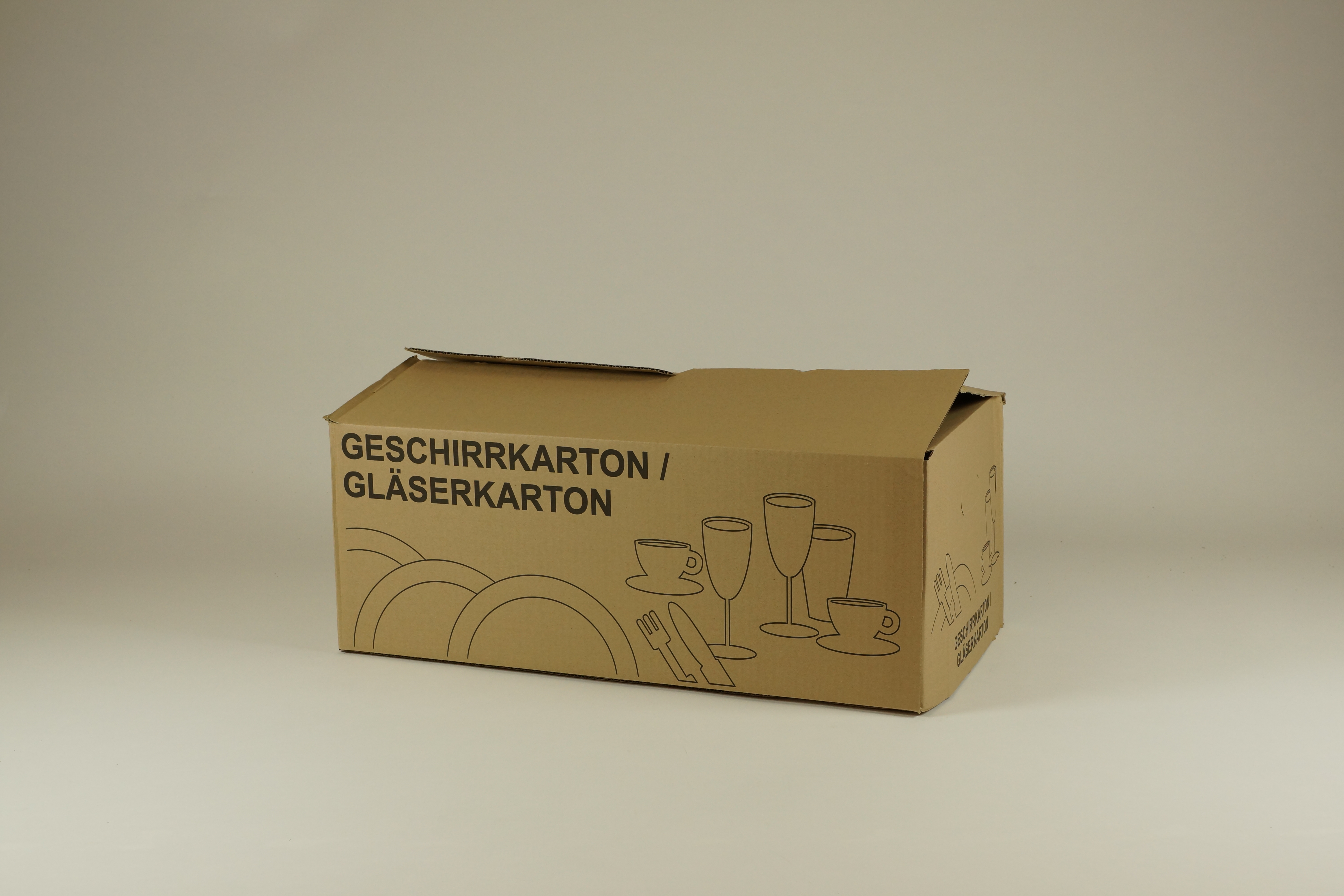 DMG AKTIENGESELLSCHAFT Geschirrkarton 2 Stück  mit Gefacher 62x31,6x23cm 1-wellig