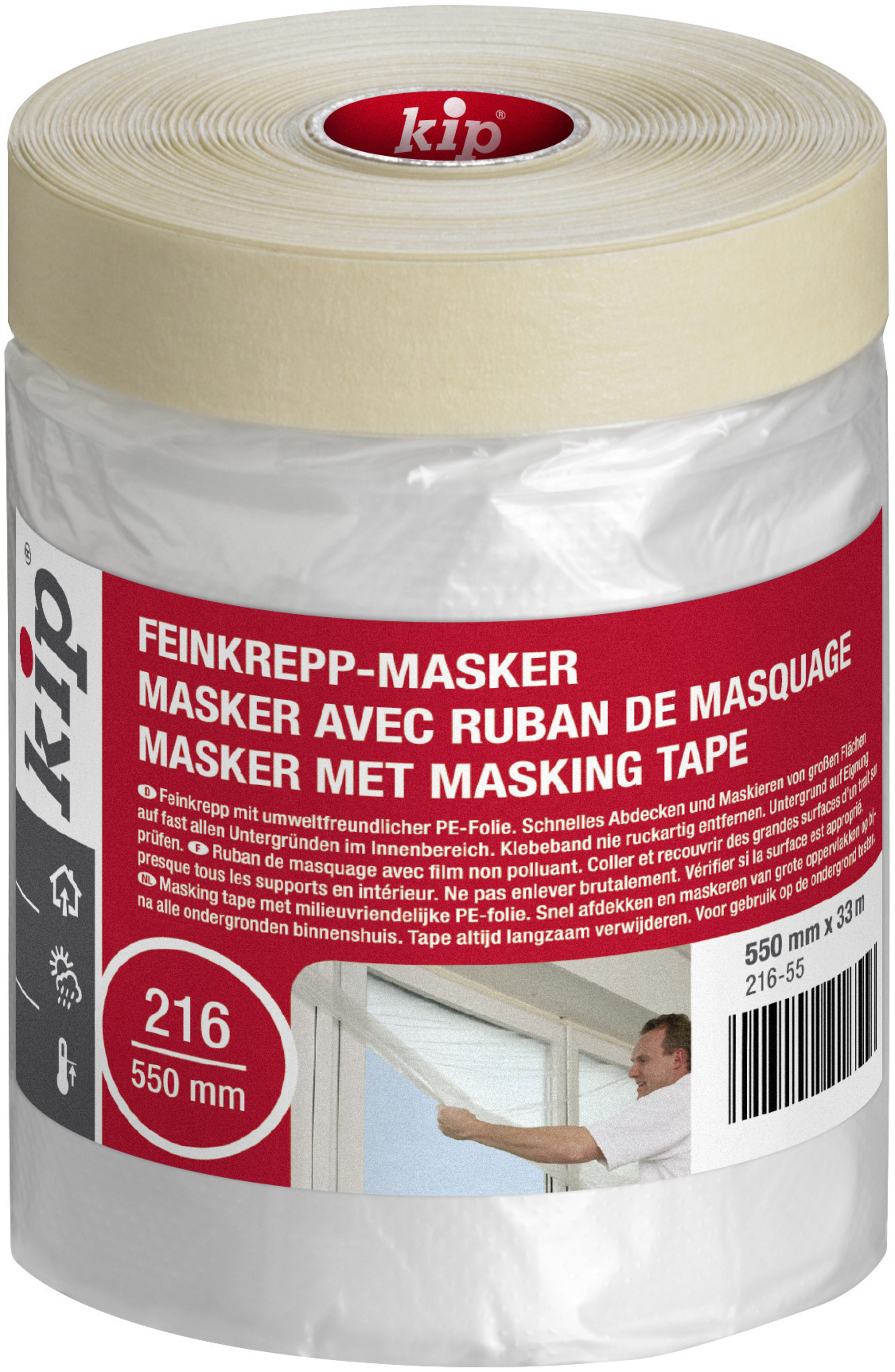 KIP GMBH - BOCHOLT Feinkrepp-Masker natur 550mm 33m Typ216 Minikarton