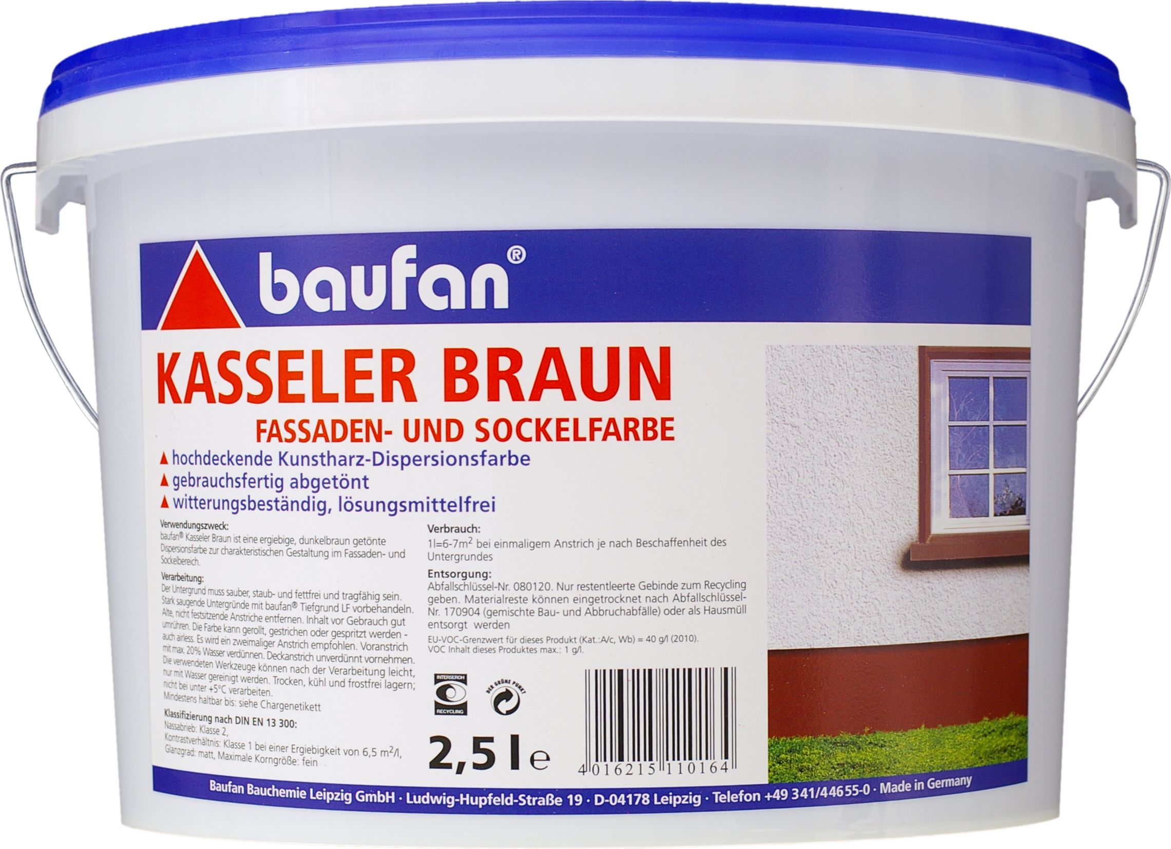 BAUFAN BAUCHEMIE Fassadenfarbe Kasselerbraun 2,5l 