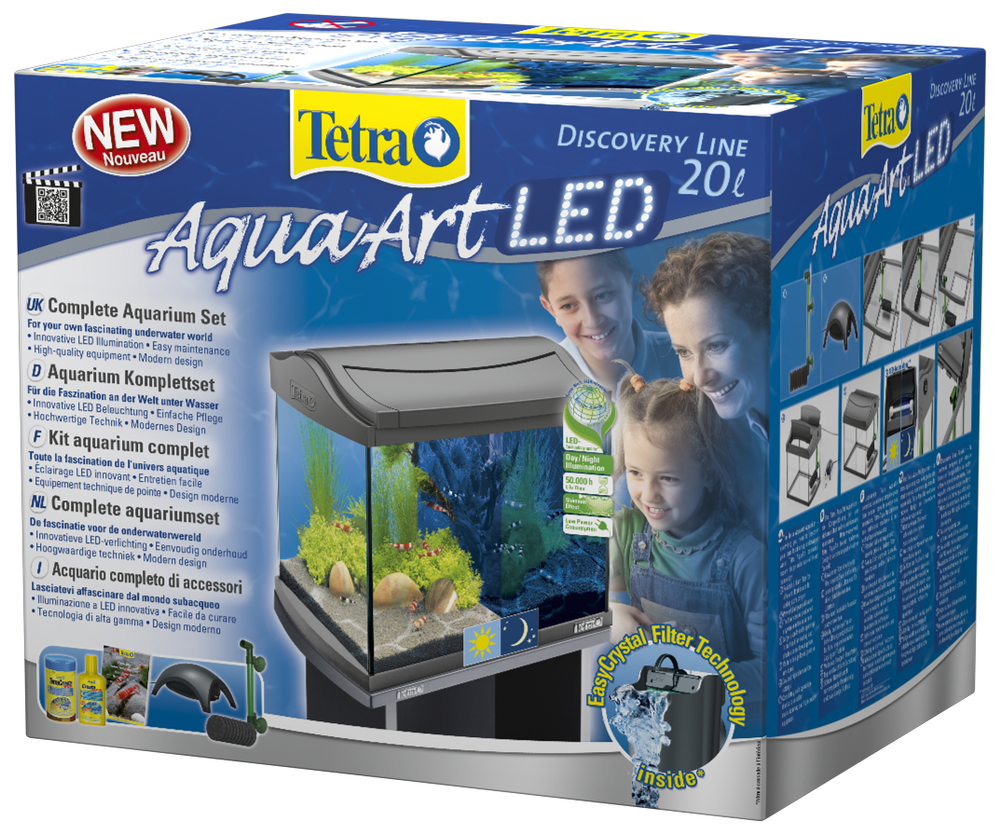 TETRA Tetra Aqua Art LED Aquarium-Kom-Set 20L Aquarium-Komplett-Set Anthrazit