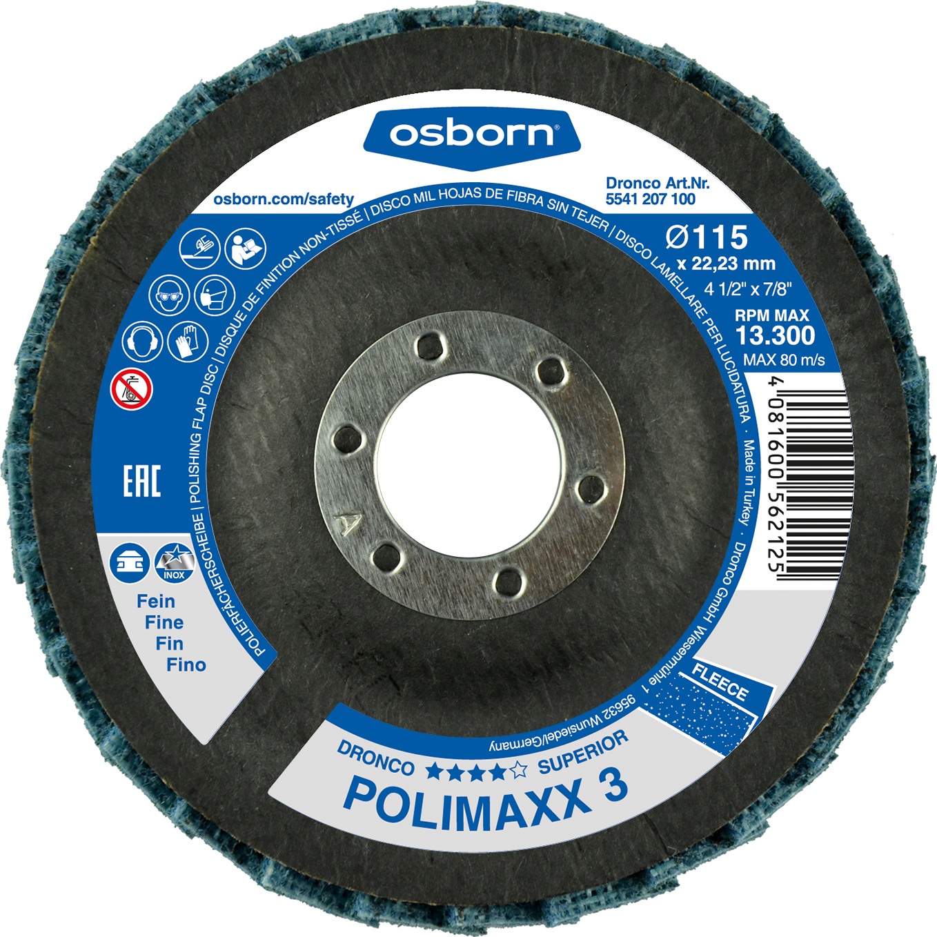 DRONCO Fächerscheibe Polimaxx 3 115x22,23 mm bombiert