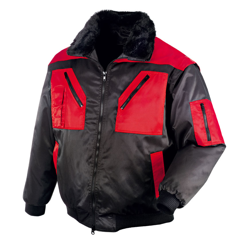 BIG ARBEITSSCHUTZ GMBH - BUCHHOLZ Piloten-Jacke Oslo schwarz/rot XXL teXXor®
