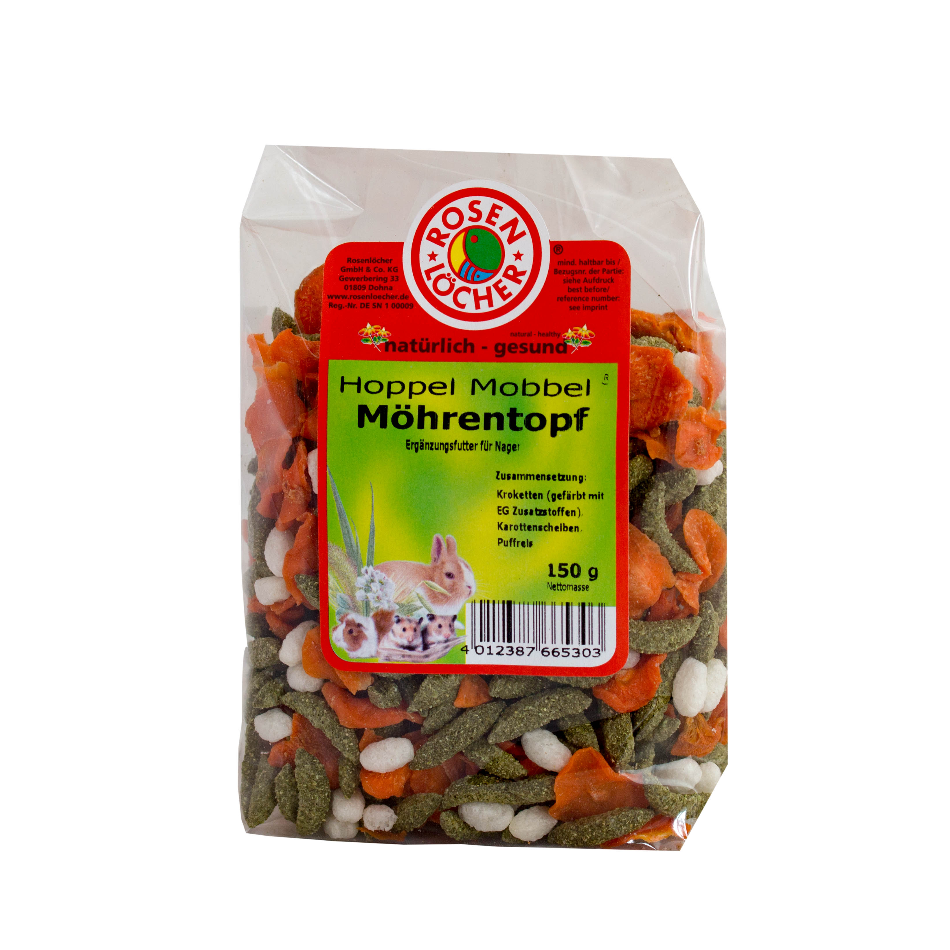 ROSENLÖCHER - Möhrentopf 150g Ergänzungsf. f. Nager