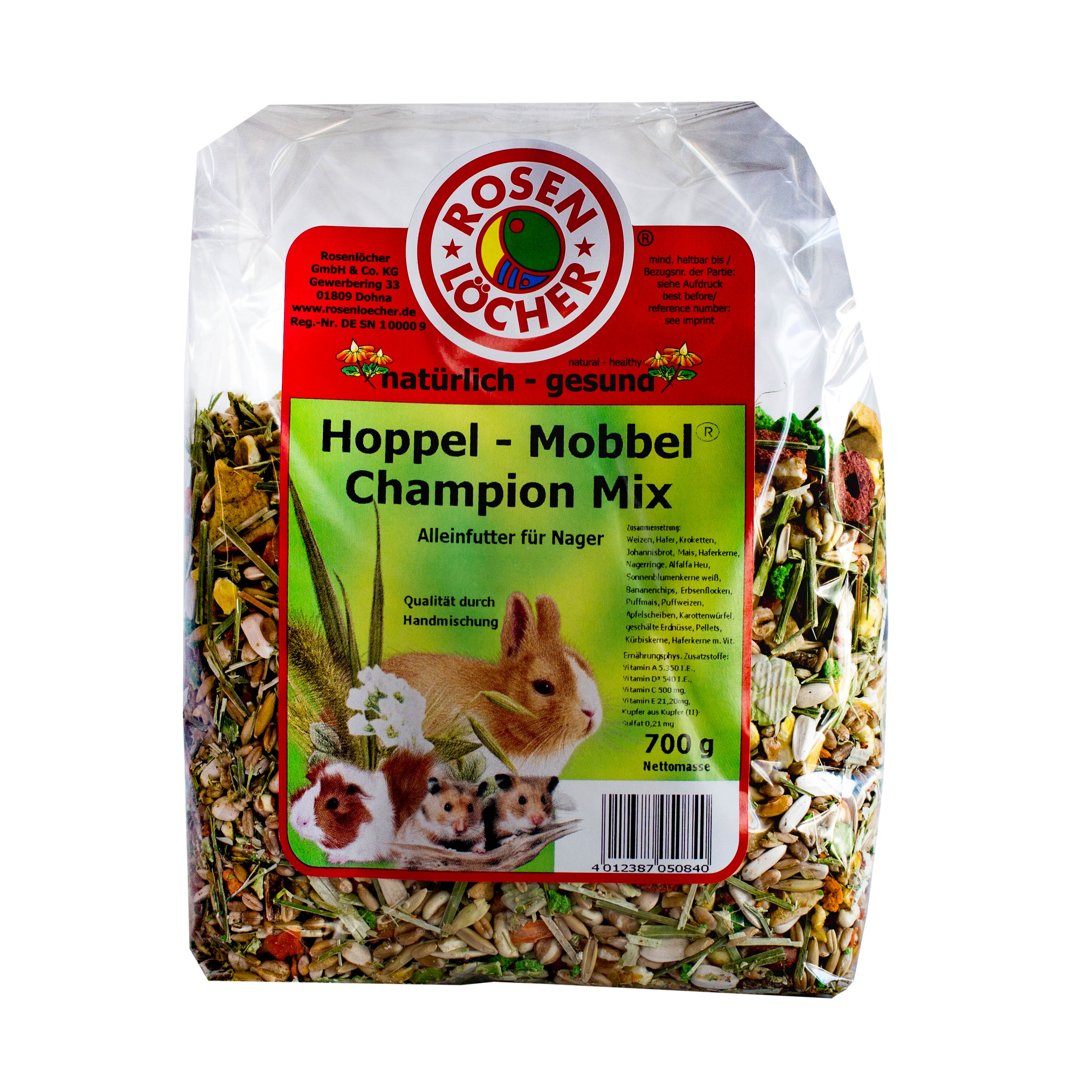 ROSENLÖCHER - Champion Mix für alle Nager 700g Alleinfutter