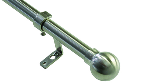 GARDINIA - Stilgarnitur Kugel 16/19mm edelstahl opt ausziehbar 120-210cm