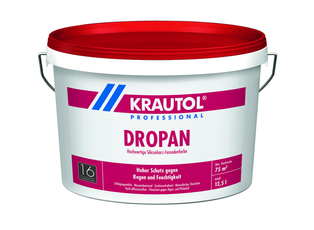 KRAUTOL Fassadenfarbe Dropan Basis 1 2,5l f.Mischmaschine, zzgl.Tönzuschl.